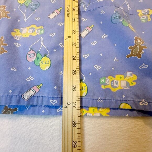 MHD WOMEN'S SCRUB TOP SIZE Large IT'S A BOY IT'S A GIRL NOVELTY NICU - Picture 7 of 11